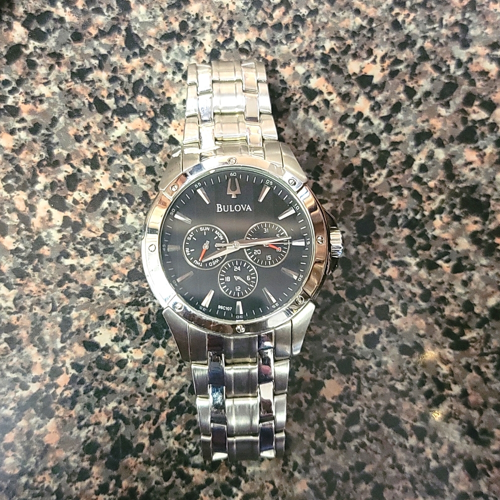 Bulova mens silver watch